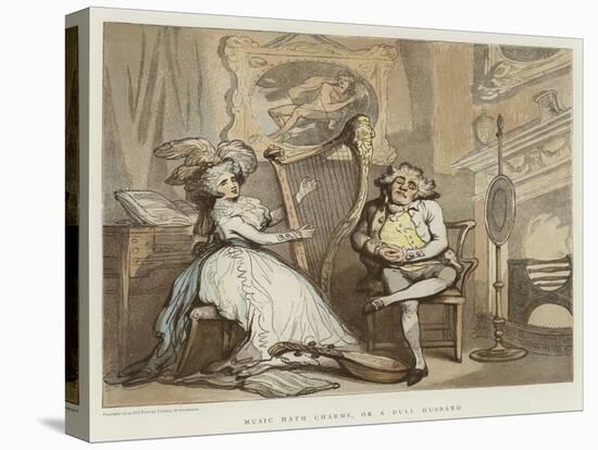 Music Hath Charms, or a Dull Husband-Thomas Rowlandson-Premier Image Canvas