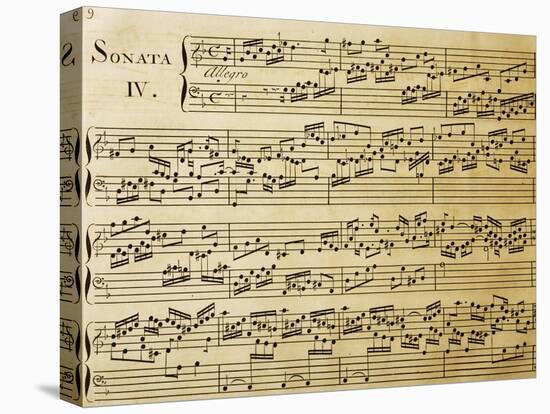 Music Sheet of Sonata No 4, Exercises for Harpsichord-null-Premier Image Canvas