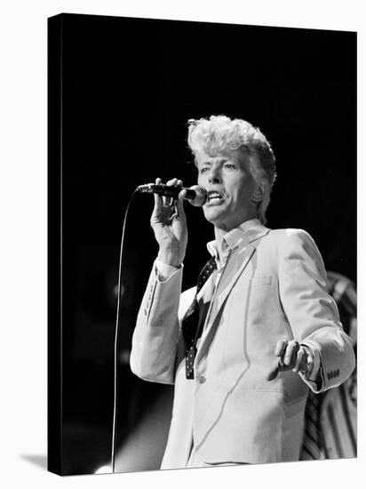Musician David Bowie Singing on Stage-null-Premier Image Canvas