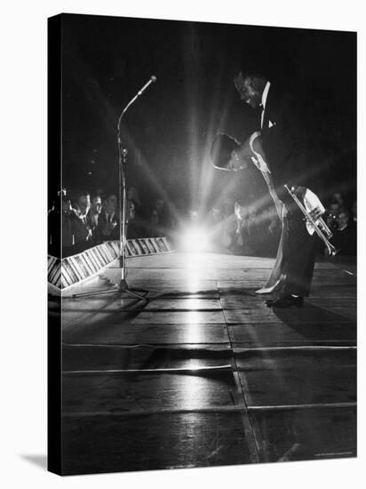 Musician Louis Armstrong and Female Vocalist Taking Bow After Performance-John Loengard-Premier Image Canvas