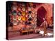 Muslim Man Walks by Wall of Moroccan Pottery, Marrakech, Morocco-John & Lisa Merrill-Premier Image Canvas