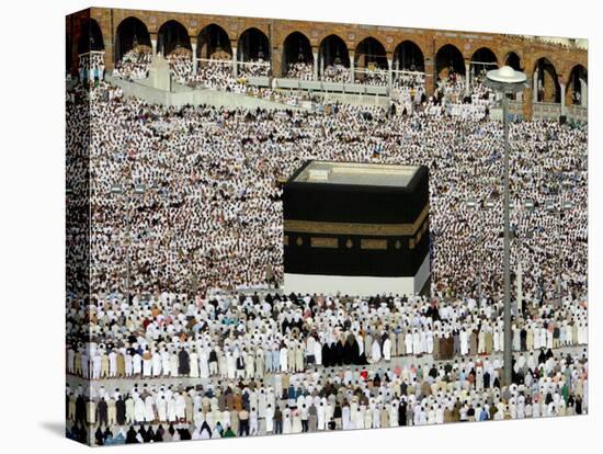 Muslim Pilgrims Performing the Hajj, at the Afternoon Prayers Inside the Grand Mosque, Mecca-null-Premier Image Canvas