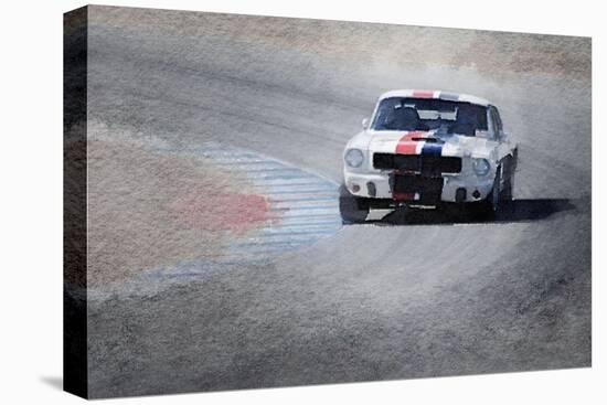 Mustang on Race Track Watercolor-NaxArt-Stretched Canvas