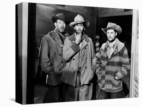 MY DARLING CLEMENTINE, 1946 directed by JOHN FORD Ward Bond, Henry Fonda and Tim Holt (b/w photo)-null-Stretched Canvas