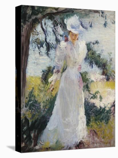 My Wife, Emeline, in a Garden-Edmund Charles Tarbell-Premier Image Canvas