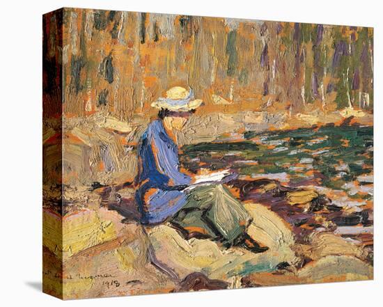 My Wife, Sackville River-Arthur Lismer-Stretched Canvas