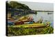 Myanmar. Mandalay. Amarapura. Taungthaman Lake. Colorful Boats-Inger Hogstrom-Premier Image Canvas