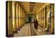 Myanmar. Monk Walks Down Hallway in Monastery-Brenda Tharp-Premier Image Canvas