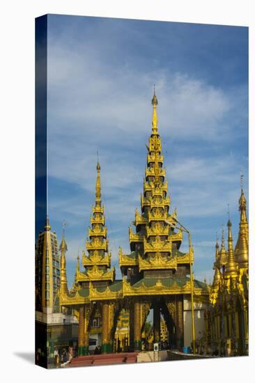 Myanmar. Yangon. Shwedagon Pagoda. Young Buddhist Nuns-Inger Hogstrom-Premier Image Canvas