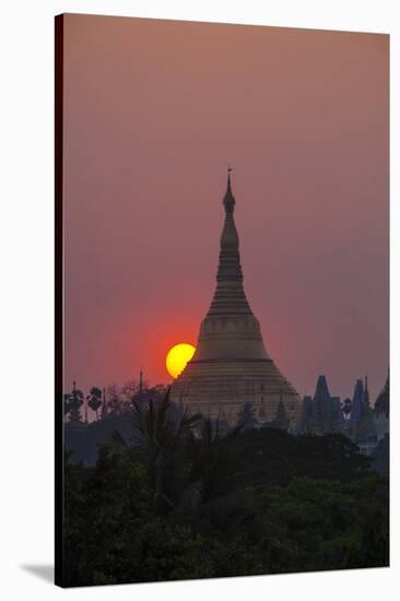 Myanmar, Yangon. Shwedagon Temple at Sunset-Jaynes Gallery-Premier Image Canvas