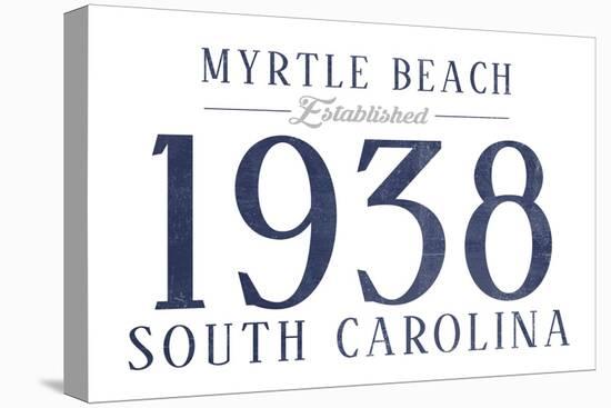 Myrtle Beach, South Carolina - Established Date (Blue)-Lantern Press-Stretched Canvas