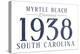 Myrtle Beach, South Carolina - Established Date (Blue)-Lantern Press-Stretched Canvas