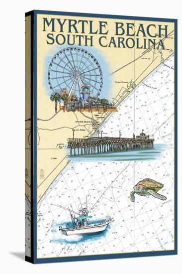 Myrtle Beach, South Carolina - Nautical Chart-Lantern Press-Stretched Canvas