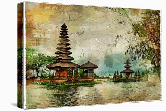 Mysterious Balinese Temples, Artwork In Painting Style-Maugli-l-Stretched Canvas