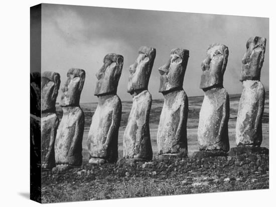 Mysterious Stone Statues on Easter Island-Carl Mydans-Premier Image Canvas