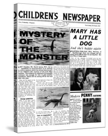 Mystery Of The Monster Front Page Of The Children S Newspaper March 1963 Giclee Print English School Art Com