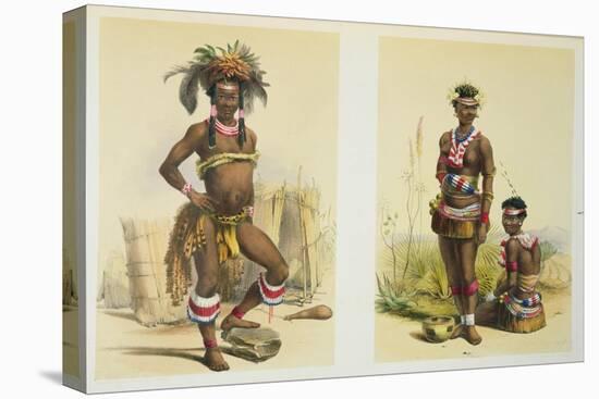 N'Pae a Young Zulu in Gala Dress and Two of King Panda-George French Angas-Premier Image Canvas