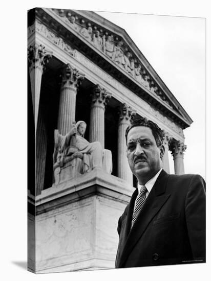 NAACP Chief Counsel Thurgood Marshall in Serious Portrait Outside Supreme Court Building-Hank Walker-Premier Image Canvas