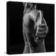 Naked female athlete posing with discus in hand-Panoramic Images-Premier Image Canvas