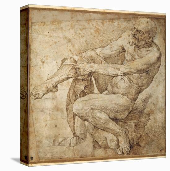 Naked Man Pulling on His Hose, after Marcantonio Raimondi and Michelangelo Buonarroti-Bartolomeo Passarotti-Premier Image Canvas