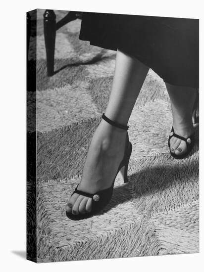 Naked Sandal by Julianelli Has Sparse Velvet Straps That Give It a Barefoot Look-Nina Leen-Premier Image Canvas