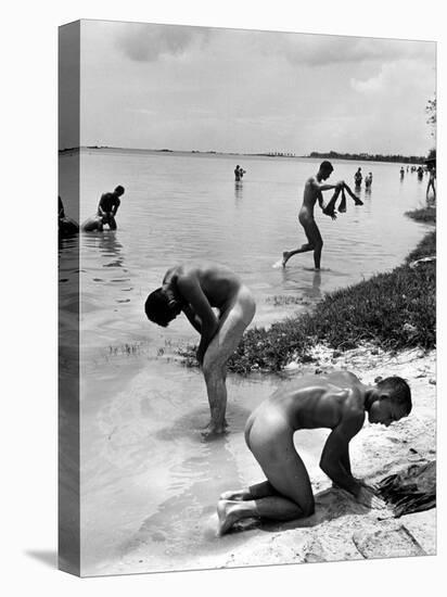 Naked Us Soldiers Bathing in the Pacific Ocean During a Lull in the Fighting on Saipan-Peter Stackpole-Premier Image Canvas