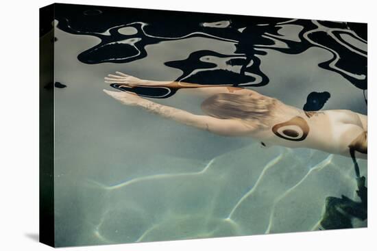 Naked woman diving in swimming pool-Panoramic Images-Premier Image Canvas