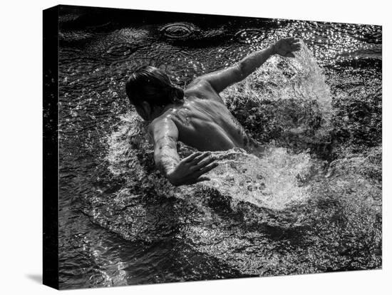 Naked woman swimming in swimming pool-Panoramic Images-Premier Image Canvas