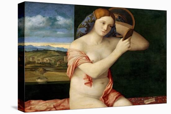 Naked Young Woman in Front of a Mirror, 1515 (Oil on Poplar Panel)-Giovanni Bellini-Premier Image Canvas