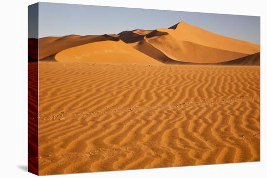 Namibia, Namib-Naukluft National Park, Sossusvlei. Scenic red dunes with wind driven patterns.-Ellen Goff-Premier Image Canvas