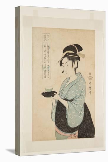 Naniwaya Okita (Colour Woodblock Print)-Kitagawa Utamaro-Premier Image Canvas