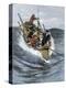 Nantucket Sleigh-Ride in Which a Longboat Is Pulled by a Harpoon Line Lodged in a Whale-null-Premier Image Canvas