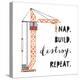 Nap Build Destroy Repeat-Jennifer McCully-Stretched Canvas