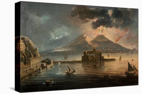 Naples at Night with Vesuvius Erupting-Pietro Antoniani-Premier Image Canvas