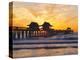 Naples, Florida, USA. People Gathered on the Pier at Sunset-Fraser Hall-Premier Image Canvas