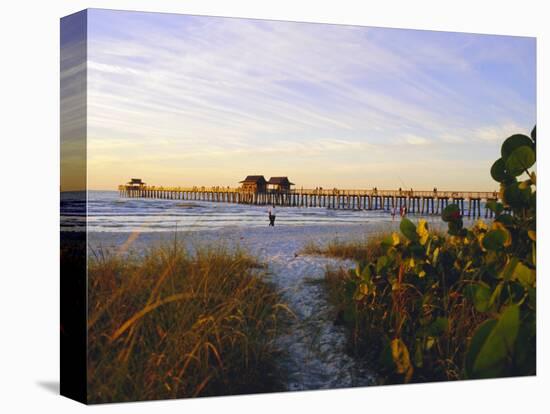 Naples, Florida, USA. Sunset at the Beach and Pier-Fraser Hall-Premier Image Canvas