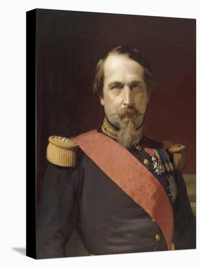 Napoléon III, en uniforme de général de Division, dans son Grand Cabinet aux Tuileries, en 1862-Hippolyte Flandrin-Premier Image Canvas
