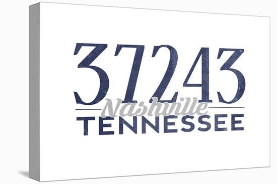 Nashville, Tennessee - 37243 Zip Code (Blue)-Lantern Press-Stretched Canvas