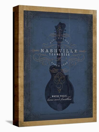 Nashville, Tennessee (Blue Mandolin)-Anderson Design Group-Stretched Canvas