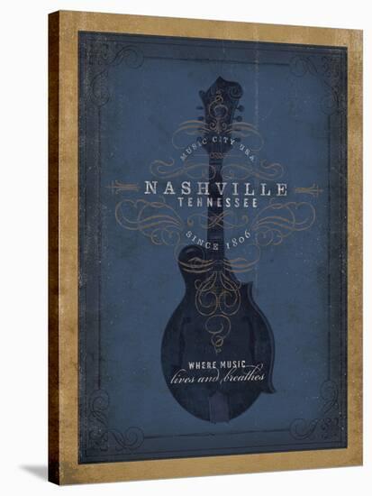 Nashville, Tennessee (Blue Mandolin)-Anderson Design Group-Stretched Canvas