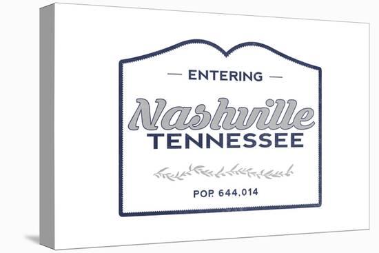 Nashville, Tennessee - Now Entering (Blue)-Lantern Press-Stretched Canvas