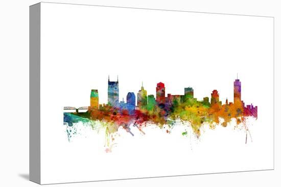 Nashville Tennessee Skyline-Michael Tompsett-Stretched Canvas