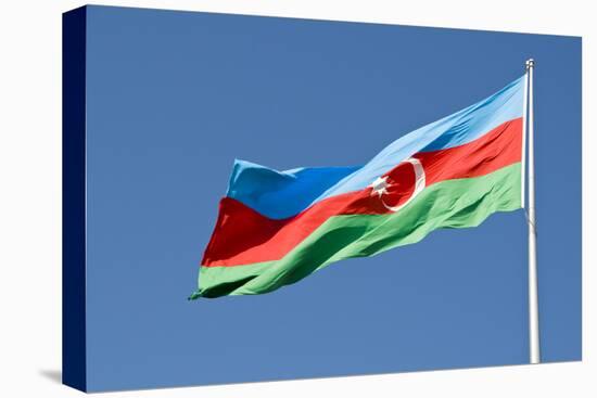 National Flag Blowing in Wind, Baku, Azerbaijan-Michael Runkel-Premier Image Canvas