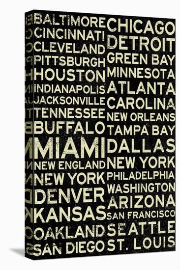 National Football League Cities Vintage Style-null-Stretched Canvas