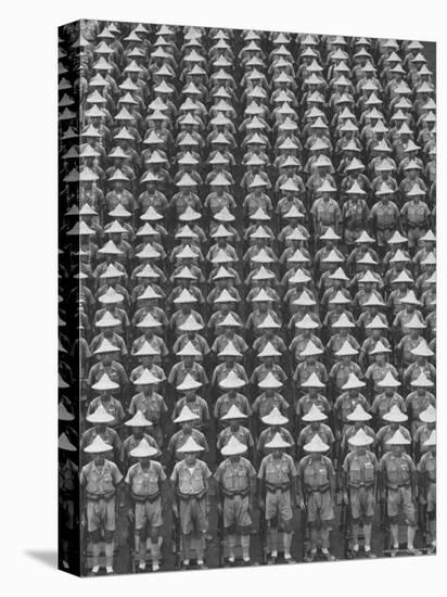 Nationalist Chinese "Boy Battalion" Soldiers, En Masse, in Line Formation, During Army Day Parade-Howard Sochurek-Premier Image Canvas