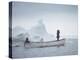 Nativa Alaskan Fishermen Hunters in their Small Boat in the Icy Waters of Alaska-Ralph Crane-Premier Image Canvas