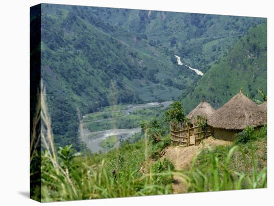 Native Huts in a Valley Near Uriva, Zaire, Africa-Poole David-Premier Image Canvas