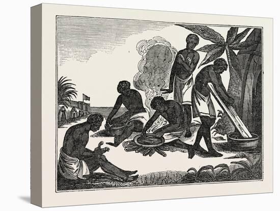 Natives of Madagascar Preparing Bread from the Manioc Root-null-Premier Image Canvas