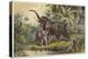 Natives Spearing an Elephant-null-Premier Image Canvas