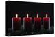 Natural Advent wreath or crown with four burning red candles, Christmas composition, France, Europe-Godong-Premier Image Canvas